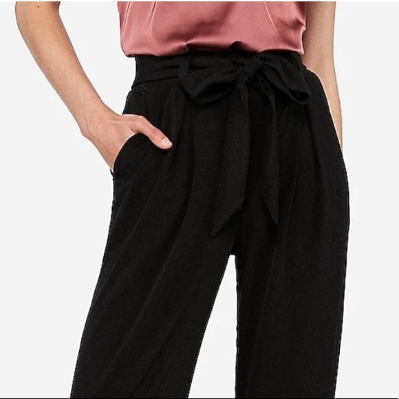 Express High Waisted Wide Leg Paperbag Pants - Picture 2 of 8